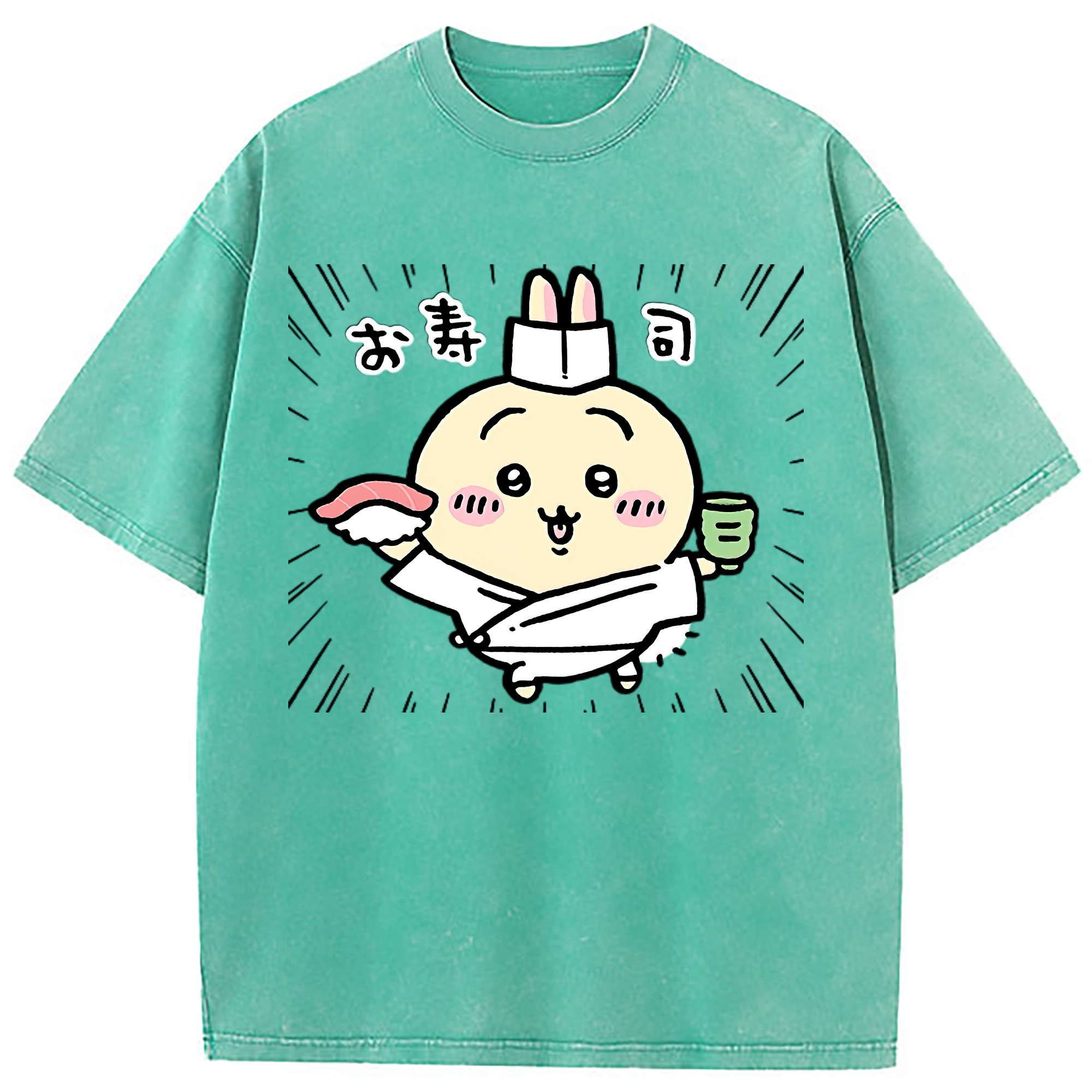 （画像用） ちいかわ うさぎ Chii-kawa usagi 綿100% ヴィンテージ風 半袖Tシャツ（フロントプリント）
